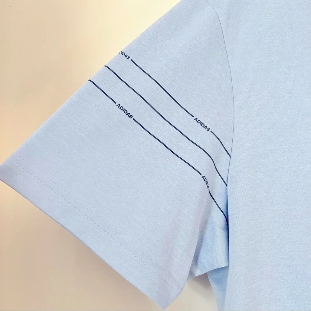Adidas Men's Polo Shirt Short Sleeve Light Blue